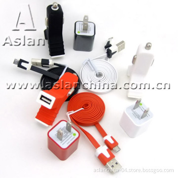 New Style USA Wall Charger Adapter with Dual USB Car Charger for Galaxy (AK-060)